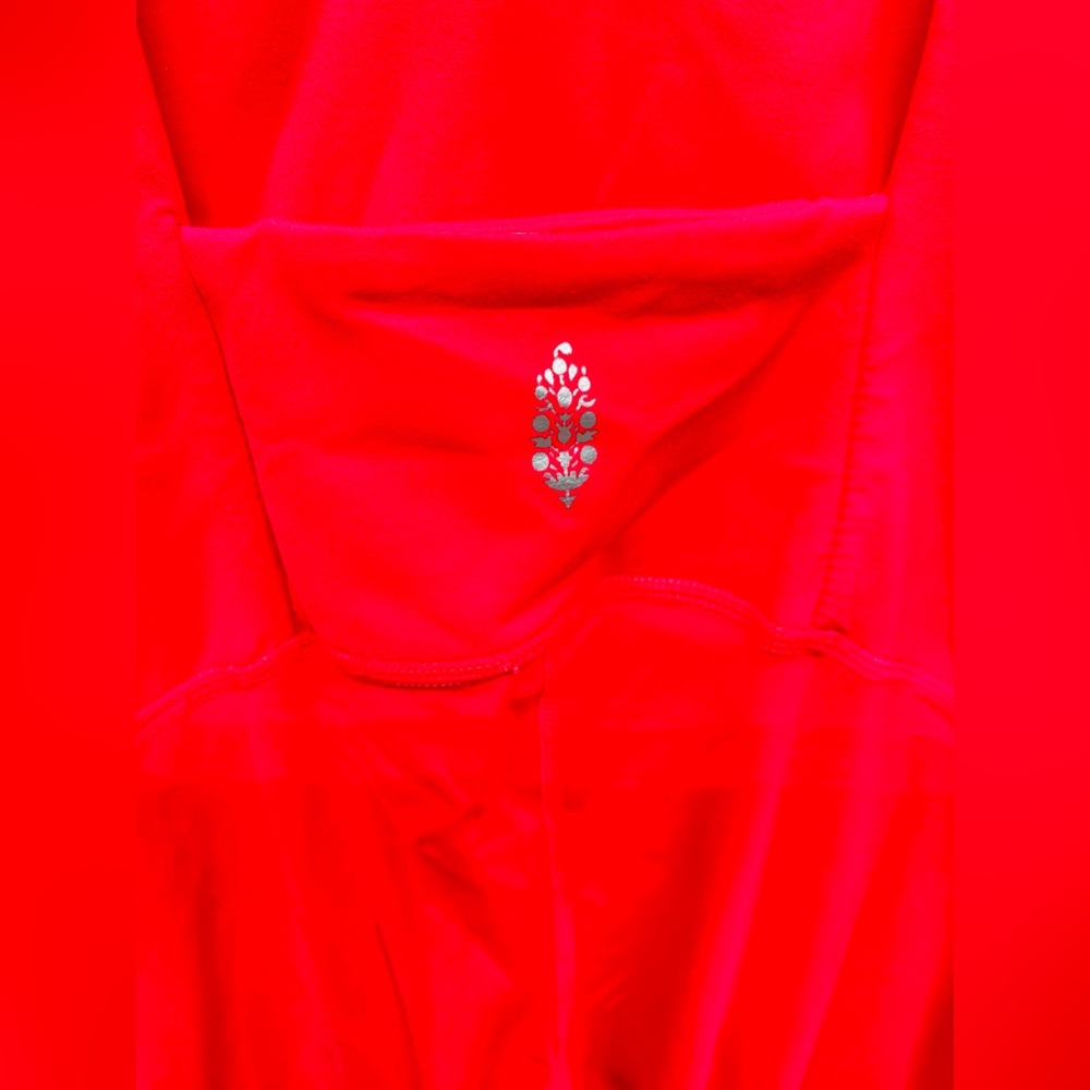 Free People MOVEMENT Never Better Onesie Romper Neon Coral size medium - Picture 7 of 7